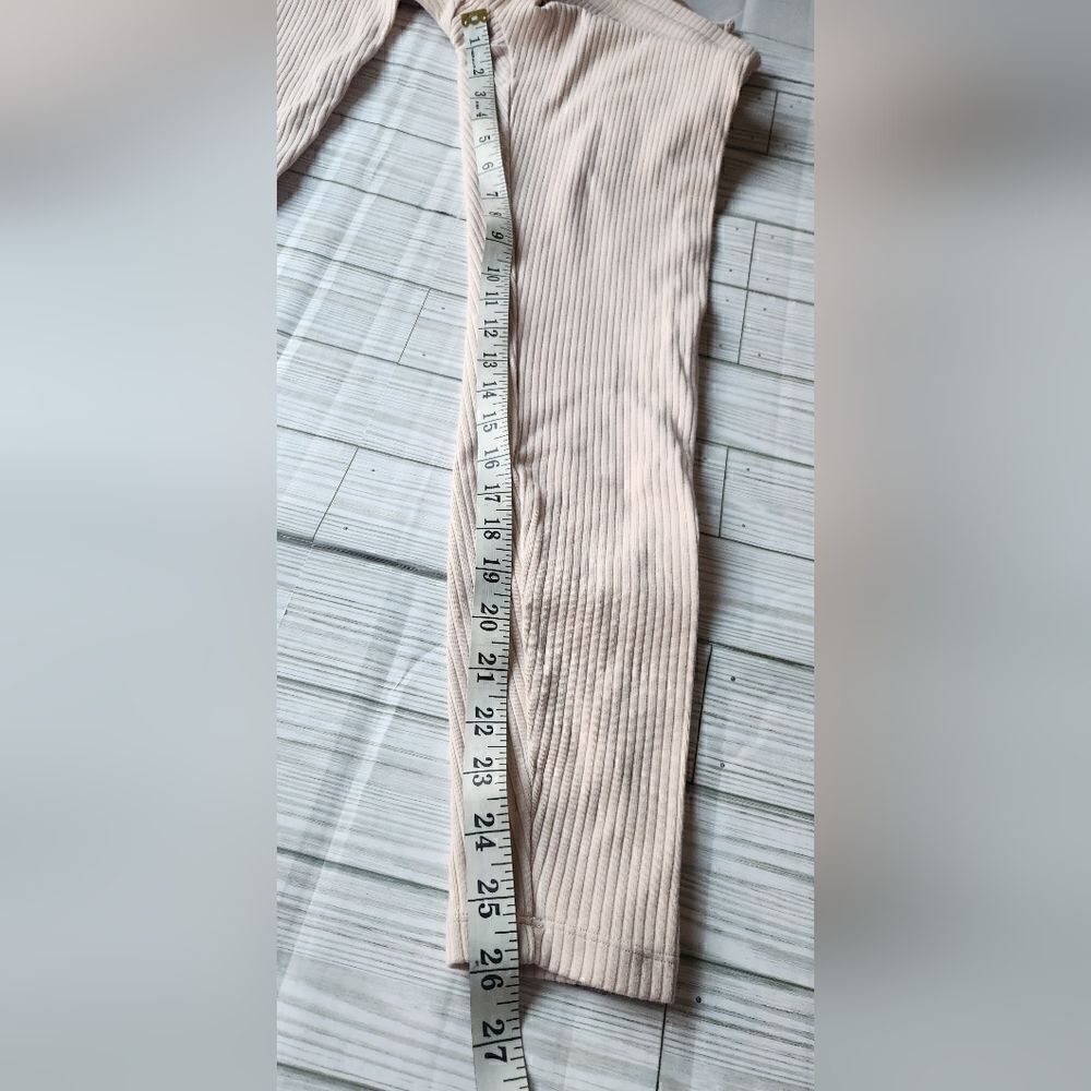 Physiq Apparel Ribbed Drawstring Pants in Cream Size Large - Picture 5 of 10